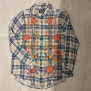 Johnny Was Workshop plaid floral top